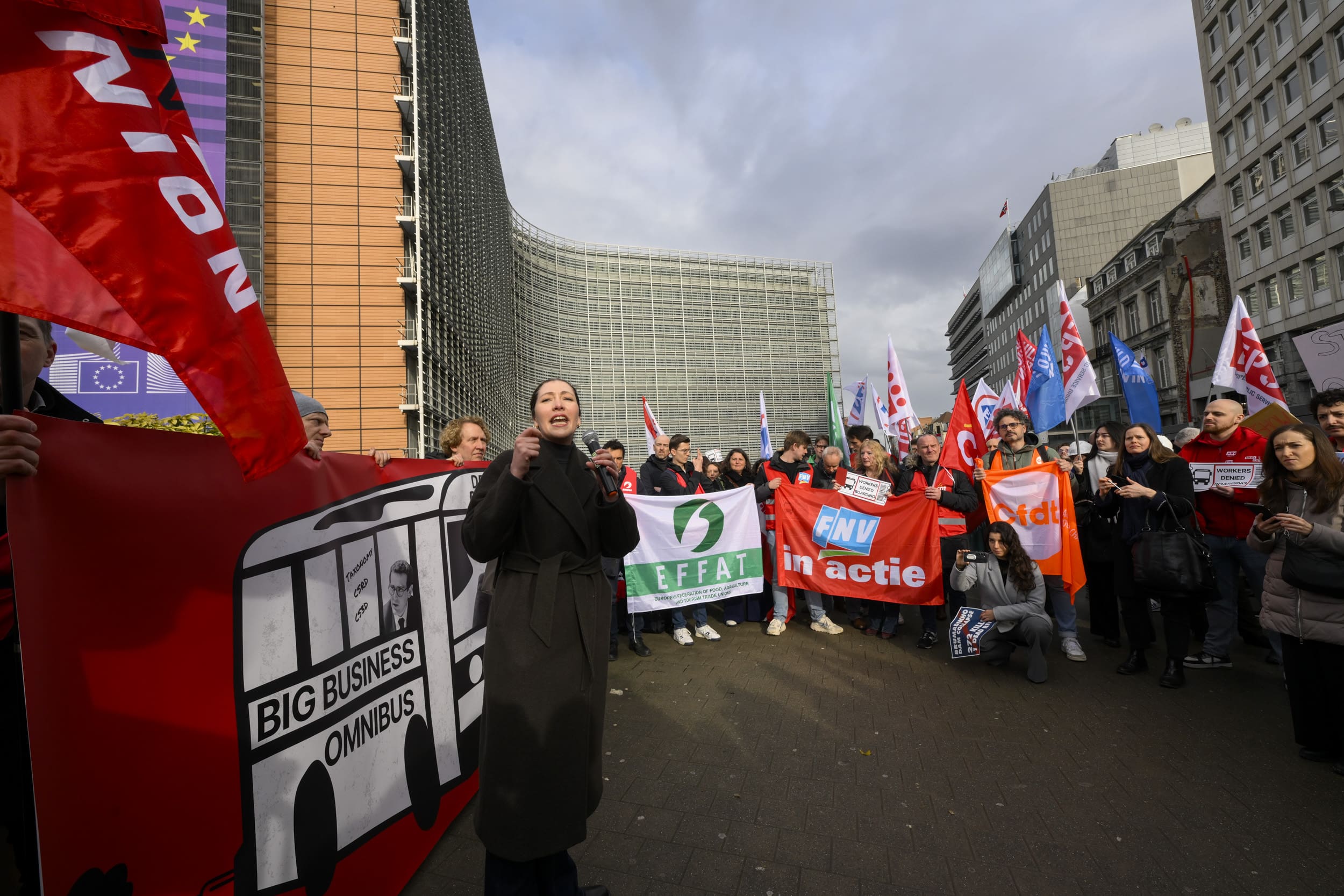 Acción de protesta en Bruselas de ECCJ
